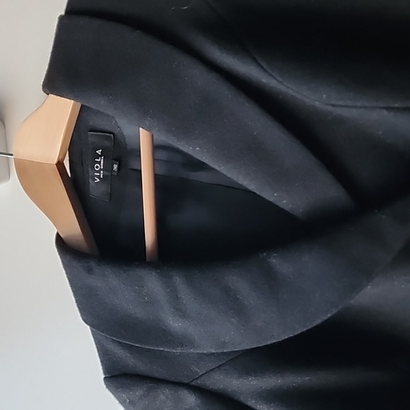 Vintage Viola Pleated Front Metallic 100% Wool Button Fitted Blazer Jacket - Picture 6 of 10